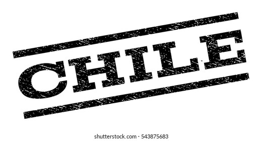 Chile watermark stamp. Text tag between parallel lines with grunge design style. Rubber seal stamp with scratched texture. Vector black color ink imprint on a white background.