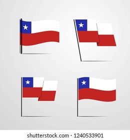 Chile Waving Flag set