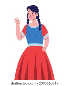 vector de ilustración de retrato de mujer chile