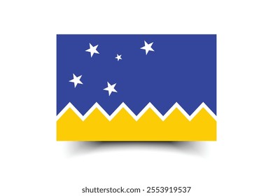 Chilean Antarctic territory flag official colors and proportion digital vector illustration