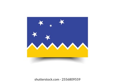 Chilean Antarctic territory flag official colors and proportion digital vector illustration