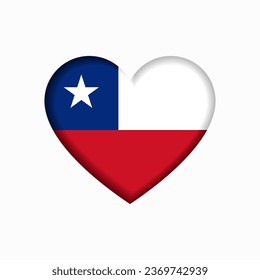 Chilean flag heart-shaped sign. Vector illustration.