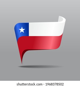 Chilean flag map pointer layout. Vector illustration.