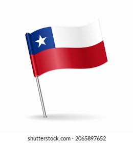 Chilean flag map pointer layout. Vector illustration.