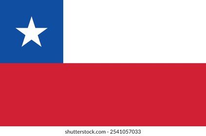 Bandeira chilena, ilustração vetorial. A bandeira nacional do Chile.