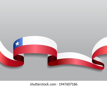 Bandera chilena ondeando fondo abstracto. Ilustración vectorial.