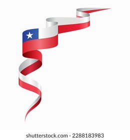 Bandera chilena ondeando fondo abstracto. Ilustración vectorial.