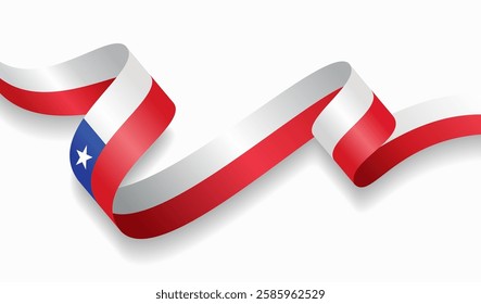 Chilean flag wavy abstract background. Vector illustration.