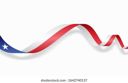 Chilean flag wavy abstract background. Vector illustration.