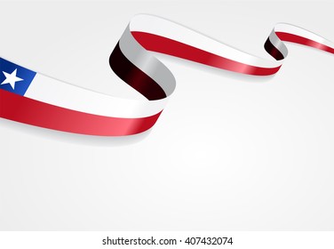 Chilean flag wavy abstract background. Vector illustration.