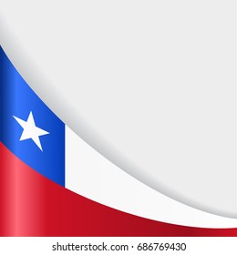 Chilean flag wavy abstract background. Vector illustration.