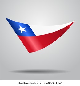 Chilean flag wavy abstract background. Vector illustration.