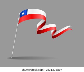 Chilean flag wavy background layout. Vector illustration.