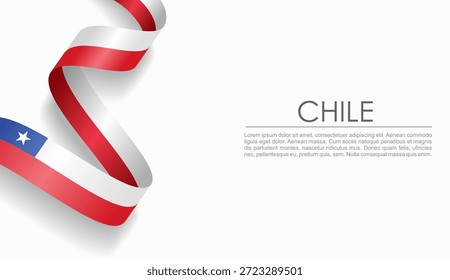 Chilenische Flagge welliges Band, symbolisiert Nationalstolz, ideal für patriotische oder kulturelle Design-Themen. Vektorgrafik.