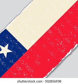 Chilean grunge flag diagonal background. Vector illustration.