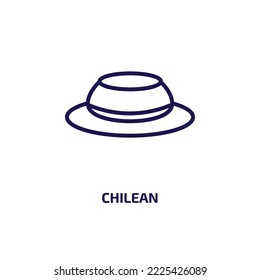chilean Symbol aus der People-Sammlung. Dünne, lineare Chilischoten, Kacheln, amerikanische Umrisssymbol einzeln auf weißem Hintergrund. Zeilenvektorchilean-Zeichen, Symbol für Web und Mobile