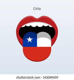 Chilean language. Abstract human mouth. Vector illustration.