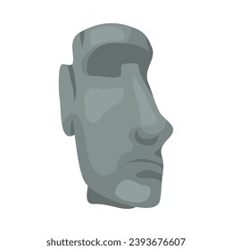 chilean moai face statue vector isolated