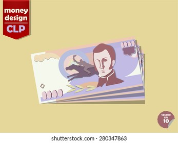 Chilean peso money paper vector design, chile money concept