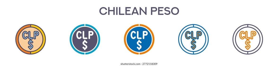 Chilean Peso Symbol Element For Design Graphic - Multi Styles