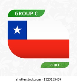 Chilean team flag, made in football competition style. Vector illustration.