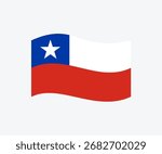 Chilean waving flag icon. Official national flag of Chile icon vector design and illustration.