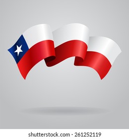 Chilean waving Flag. Vector illustration Eps 8.