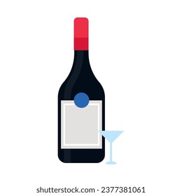 chilean wine bottle vector isolated