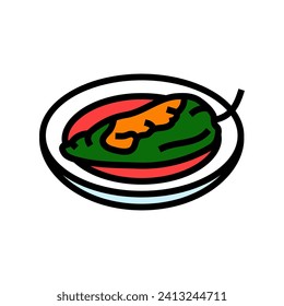 chiles rellenos mexican cuisine color icon vector. chiles rellenos mexican cuisine sign. isolated symbol illustration