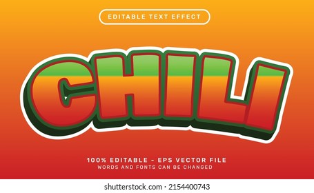 chili 3d text effect and editable text effect