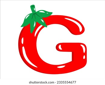 Chili Alphabet Letter G Illustration