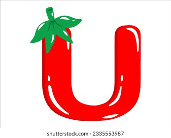 Chili Alphabet Letter U Illustration