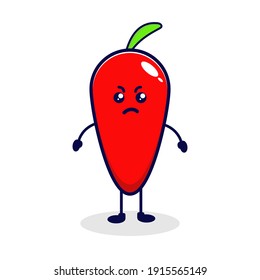 Chili angry cute character illustration