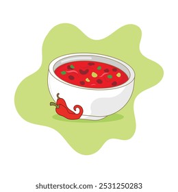 
chili bowl art isolated white background