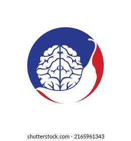 Chili brain vector logo design template. Spicy intelligence logo design concept.