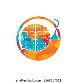 Chili brain vector logo design template. Spicy intelligence logo design concept.