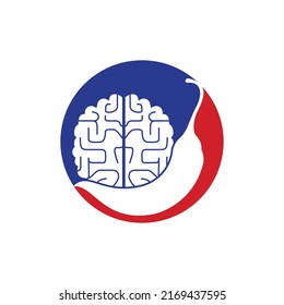 Chili brain vector logo design template. Spicy intelligence logo design concept.