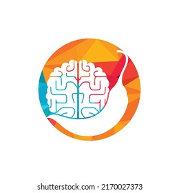 Chili Gehirn Vektor Logo Design-Vorlage. Design-Konzept für scharfe Intelligenz-Logos.