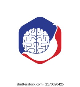 Chili brain vector logo design template. Spicy intelligence logo design concept.