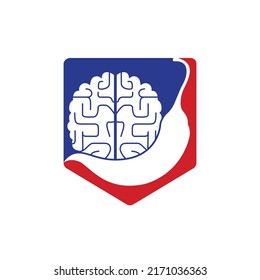 Chili brain vector logo design template. Spicy intelligence logo design concept.