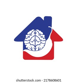 Chili brain vector logo design template. Spicy intelligence logo design concept.	