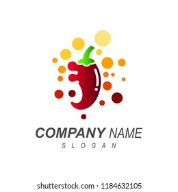 chili + bubble shape logo design