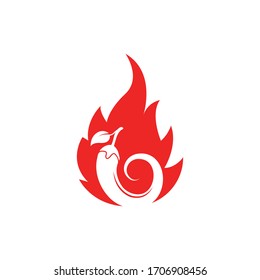 Chili burning fire concept  logo icon vector illustration design template