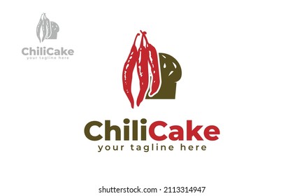 
Chili cake logo design. vector