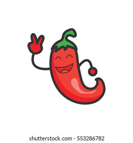 Chili cartoon character mascot illustration