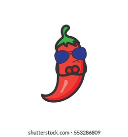 Chili cartoon character mascot illustration