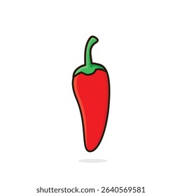 Chili. chili cartoon illustration. red chili. hot chili