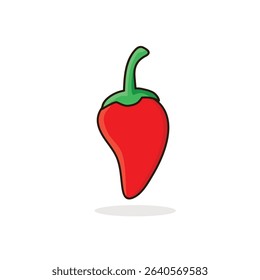 Chili. chili cartoon illustration. red chili. hot chili