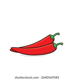 Chili. chili cartoon illustration. red chili. hot chili