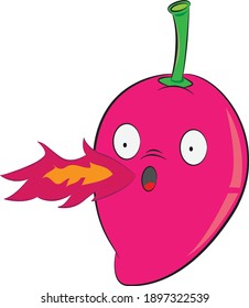 

chili cartoon looks spicy to surprise